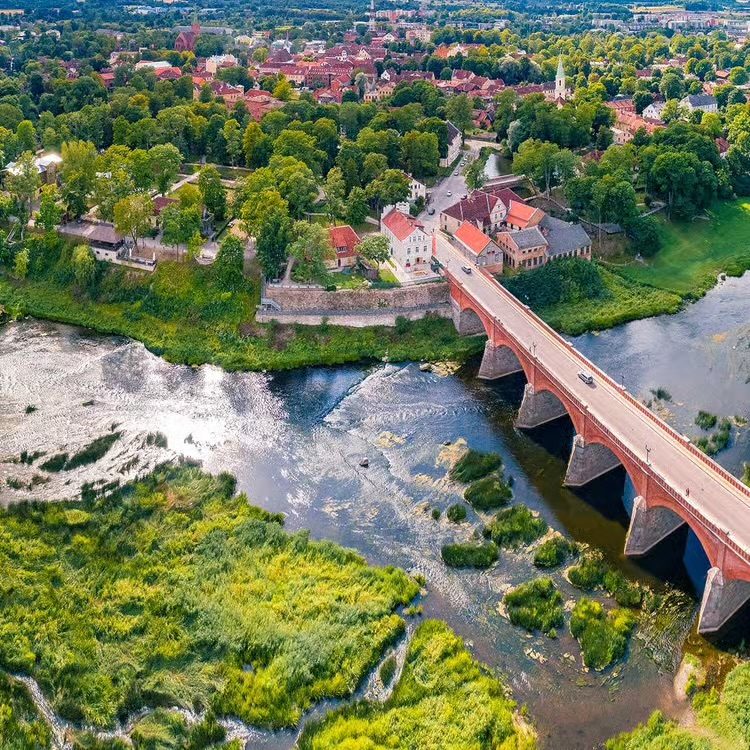 Kuldīga old town and Venta Rapid